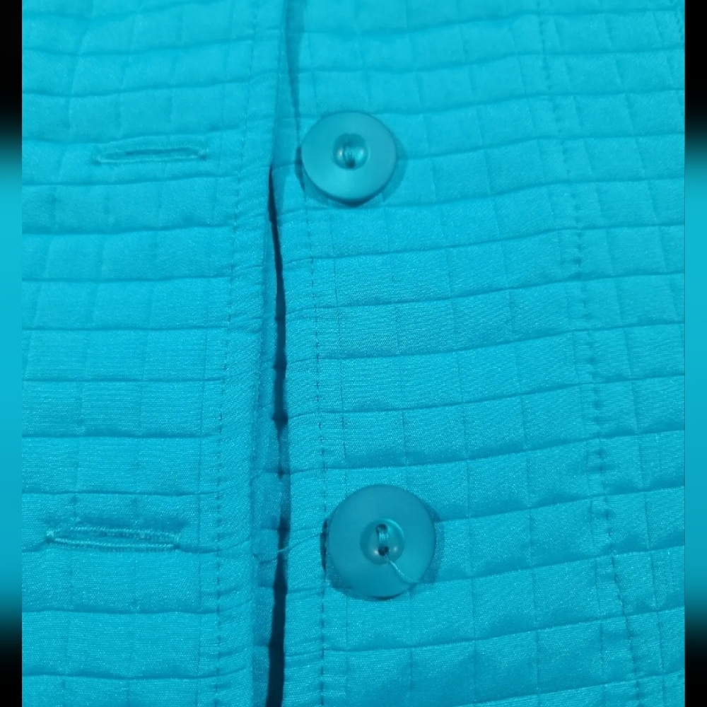 Harve Benard Collection Teal Quilted Jacket Size 14 - Picture 3 of 9